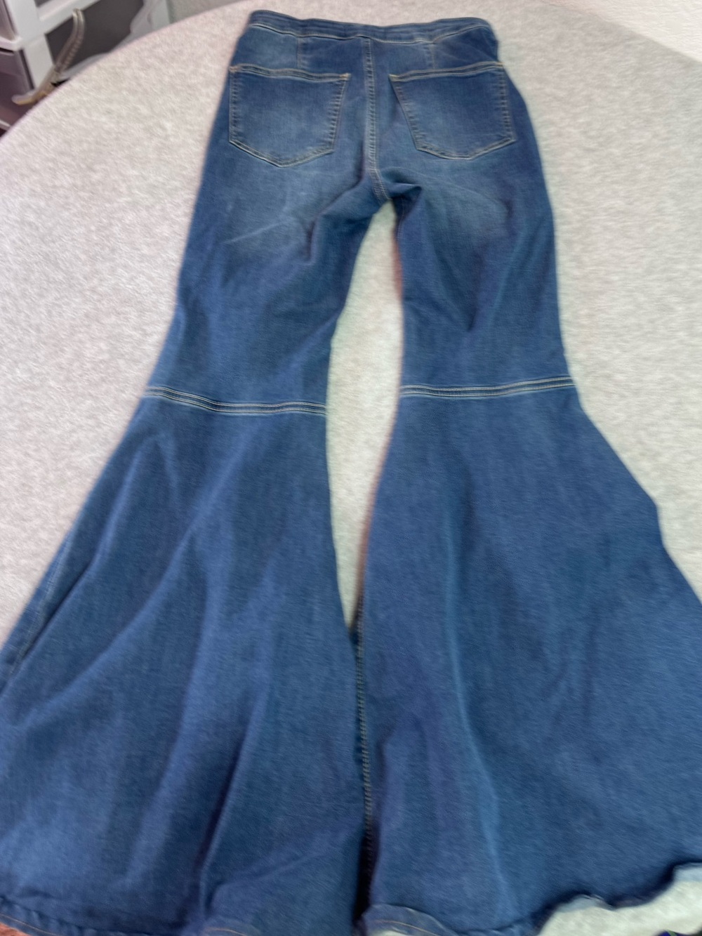 Women's Dark Blue super Flared Jeans - Classic Denim Bell Bottoms hippie